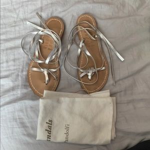 *not for sale* Handcrafted Italian leather silver sandals